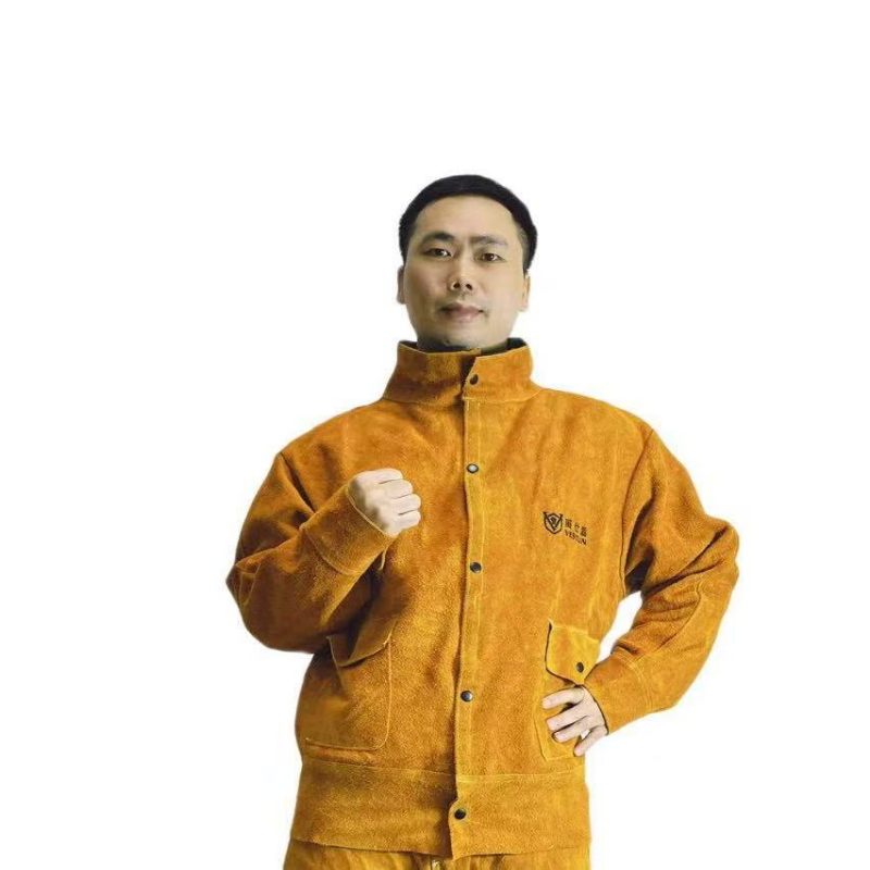 W-2130 金黄色牛皮全皮焊工上衣  L-XXXL